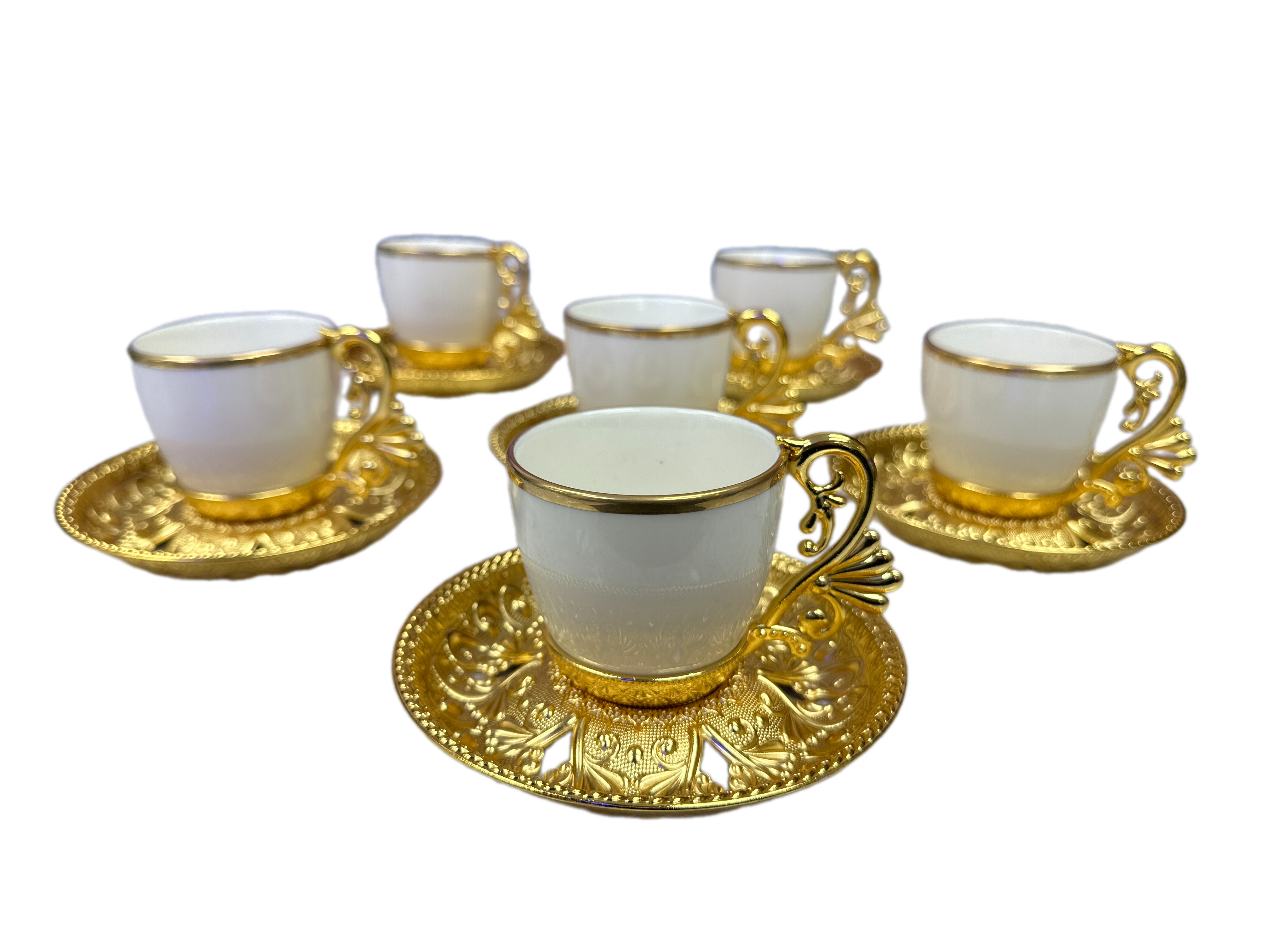 Arabic & Turkish coffee cups sets of 6 with gold stylish